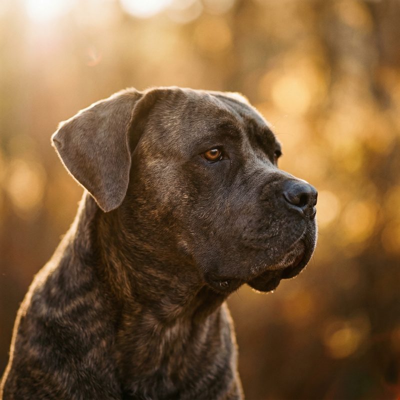 Cane Corso in Cinematic Film photography — frameless portrait