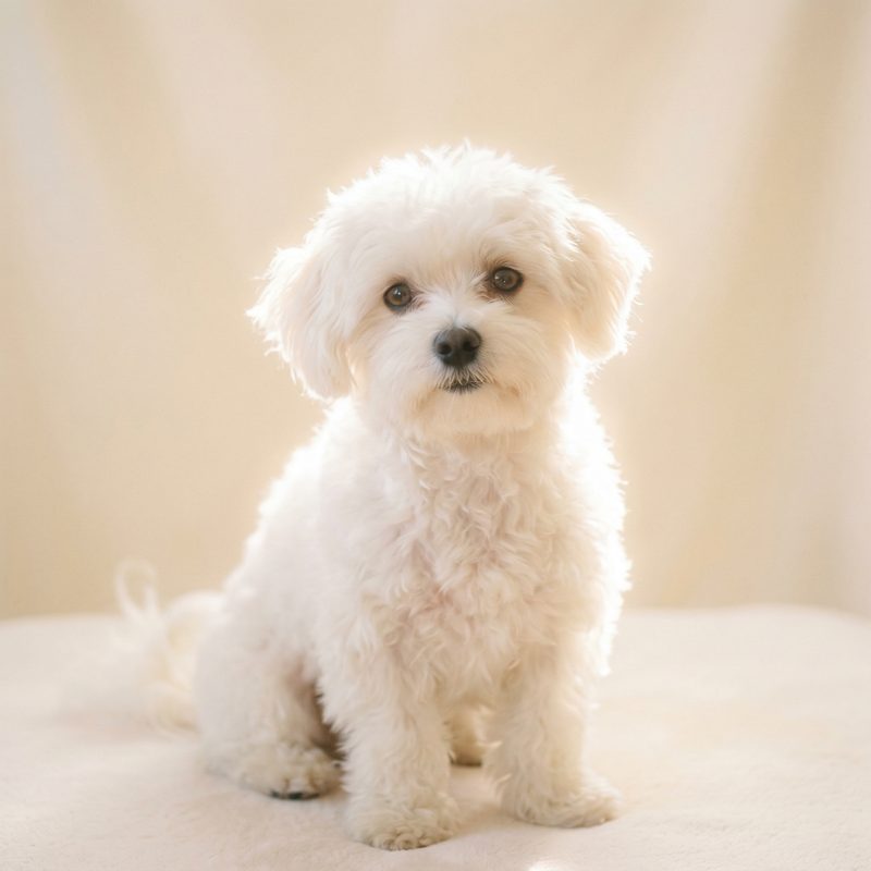 Maltese in Soft Focus Dreamy photography — frameless portrait