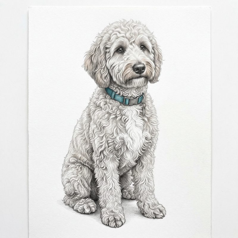 Lenny transformed into a detailed pencil sketch